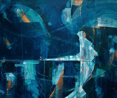 Maista meri-ilmaa, 2019 (akryyli kankaalle) tekijältä Faye Bridgwater