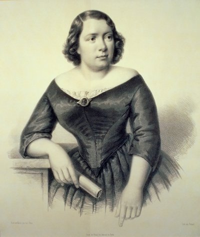 Maria Alboni - muotokuva italialaisesta kontraltosta, 6. maaliskuuta 1823 - 23. kesäkuuta 1894 tekijältä Feckert Feckert