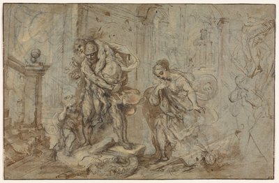 Aeneas pelasti Anchises Troijan kukistuessa, 1587-1588. tekijältä Federico Barocci