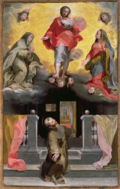 Kristus anteeksiantava pyhä Franciscus näyssä tekijältä Federico Barocci