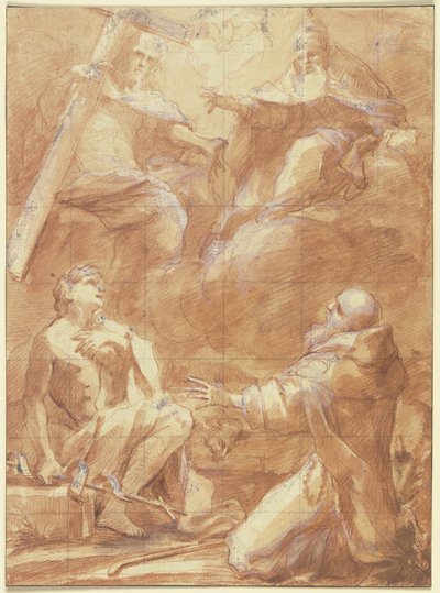 Johannes der Täufer und der Heilige Antonius erblicken Gottvater tekijältä Federico Barocci