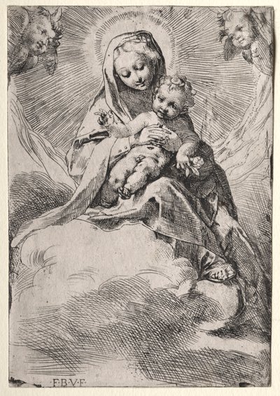 Madonna pilvissä, n. 1581. tekijältä Federico Barocci