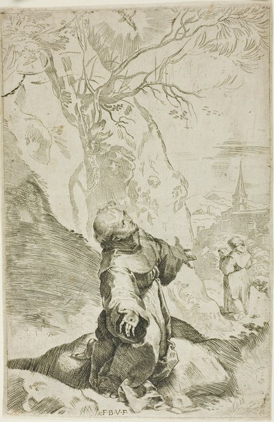 Pyhä Franciscus vastaanottamassa stigmat tekijältä Federico Barocci