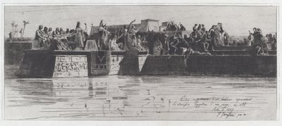 Yläosa maalauksesta, joka edustaa egyptiläistä neitsyen uhria Niilille [The Upper Part of a Painting Representating the Egyptian Sacrifice of a Neitsyt Niilille] tekijältä Federico Faruffini