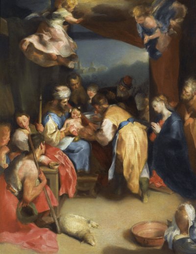 Jeesuksen ympärileikkaus - Kristuksen ympärileikkaus - Barocci, Federigo (1528-1612) - Öljy kankaalle - 81,8x63,7 - Yksityiskokoelma tekijältä Federico Fiori Barocci or Baroccio