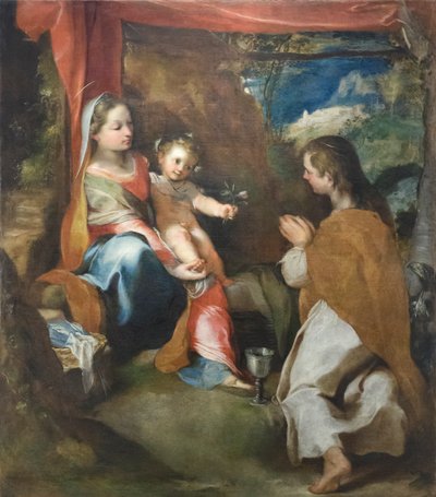 Madonna lapsen ja evankelista Johanneksen kanssa, noin 1565 (öljy kankaalle). tekijältä Federico Fiori Barocci or Baroccio