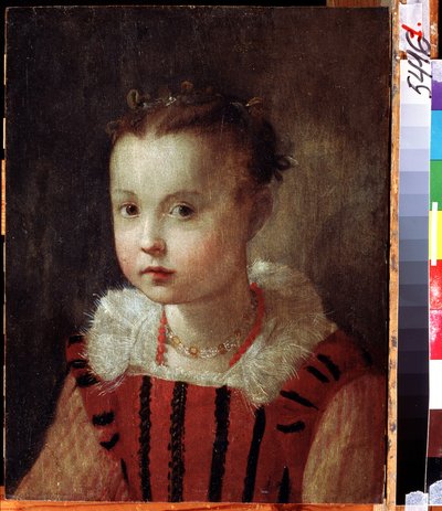 ""pienen tytön muotokuva"" Runsaasti pukeutunut lapsi. Federico Fiori Baroccin tai Baroccion maalaus (noin 1535-1612) Alueellinen Deineka-taidegalleria, Kursk Venäjä tekijältä Federico Fiori Barocci or Baroccio