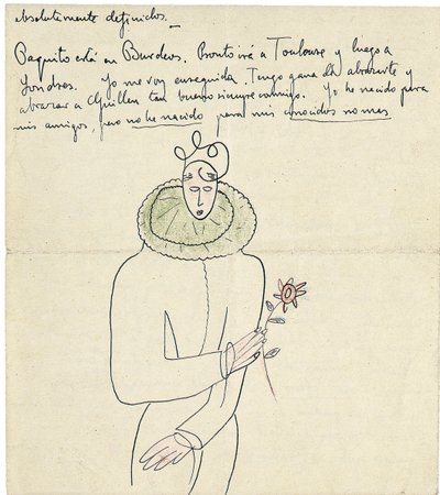 Nimikirjoituskirje Melchor Fernandez Almagrolle, Granada, tammikuun lopussa 1926 tekijältä Federico Garcia Lorca