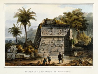 Xochicalcon pyramidin rauniot, 1839? tekijältä Federico Mialhe