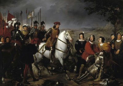 Espanja: El Gran Capitán recorriendo el campo de la batalla de Ceriñola Gonzalo Fernández de Córdoba Cerignolan taistelussa
 or Spanish: El Gran Capitán después de la batalla de Ceriñola encuentra el cadáver de Luis de Armagnac Gonzalo Fernández de Córdoba tekijältä Federico de Madrazo y Kuntz