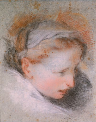 Naisen pää, 1568-1569 tekijältä Federigo Barocci