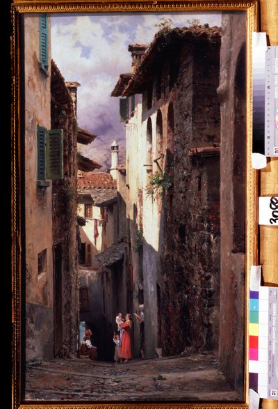 ""Scene de rue a Bellagio en Italie"" Peinture de Feodor Andreyevich Bronnikov (1827-1902) 1875 State Tretyakov Gallery, Moscou tekijältä Fedor Andreevich Bronnikov