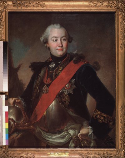 Sotilaallisen ja poliittisen johtajan muotokuva, keisarinna Katariina II:n (1729-1796), kreivi Grigori Orlovin (tai Orloffin suosikki) tekijältä Fedor Stepanovich Rokotov