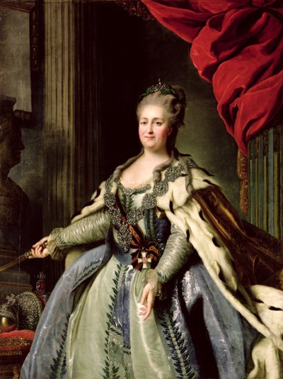 Katariina II:n (1729-1796) muotokuva n. 1770 (öljy kankaalle) tekijältä Fedor Stepanovich Rokotov