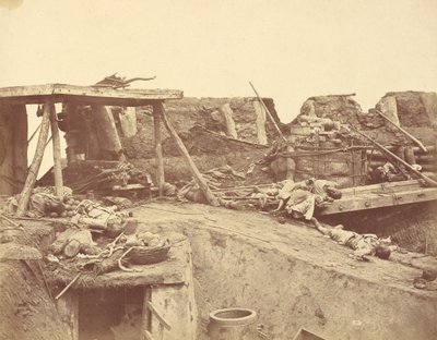 Englannin sisäänkäynnin sisustus North Fortiin 21. elokuuta 1860 tekijältä Felice Beato