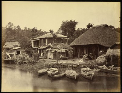 Japanilainen mökki Creek Yokohama tekijältä Felice Beato