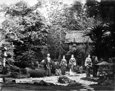 Haran japanilainen puutarha, noin 1860-luku tekijältä Felice Beato