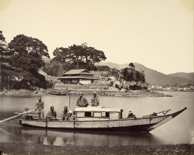 Japanilainen romu kanavassa, Nagasaki tekijältä Felice Beato