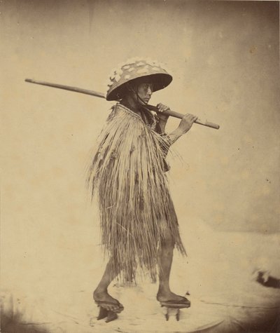 Japanilainen Mackintoshissa, n. 1865 tekijältä Felice Beato
