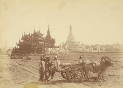 Kuningas Thibaw Minin henkivartijan kapteenin rakentama pagodi ja Kyaung tekijältä Felice Beato