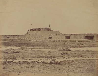 Pohjoisen linnoituksen takaosa sen valloituksen jälkeen, näyttää Kiinan armeijan vetäytymisen, 21. elokuuta 1860 tekijältä Felice Beato