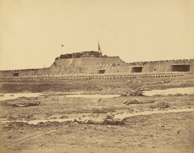 Pohjoisen linnoituksen takaosa, joka osoittaa Kiinan armeijan vetäytymisen, 21. elokuuta 1860 tekijältä Felice Beato