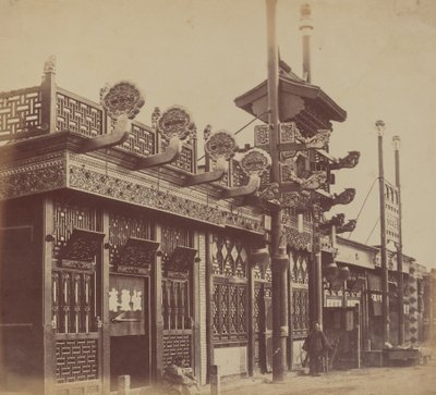 Kaupat ja katu, Kiinalainen Pekinin kaupunki, lokakuu 1860, 1860. tekijältä Felice Beato