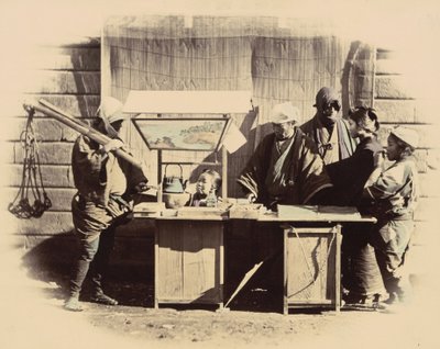 Street Refreshment Stalls, c. 1865. tekijältä Felice Beato