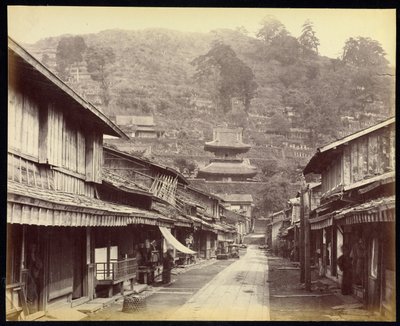 Temple Street, Native Town, Nagasaki tekijältä Felice Beato