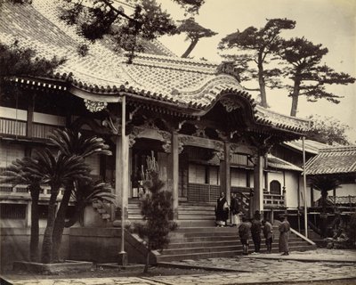 Daionji-temppelin pääsali, Nagasaki tekijältä Felice Beato