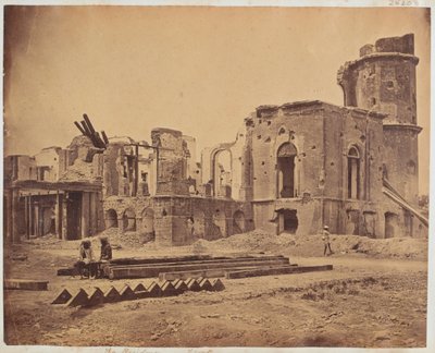 Residenssin etuosa, Lucknow, 1858 tekijältä Felice Beato