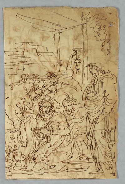 Paimenten palvonta; Pyhän Mikaelin kaarikulma Rafaelin jälkeen; Pyhä Margarite Rafaelin jälkeen; Aloof de Wignancourt kirjoittanut Caravaggio; Putti; Tutkimus tulvasta; Verso: Sijoitus Volterran jälkeen; Pyhä Ceclia Rafaelin jälkeen; Osuus Henrik IV:n avio tekijältä Felice Giani