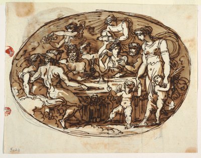 Jumalten juhla, ruokasalin muunnelma, Palazzo Guarini, Forli tekijältä Felice Giani