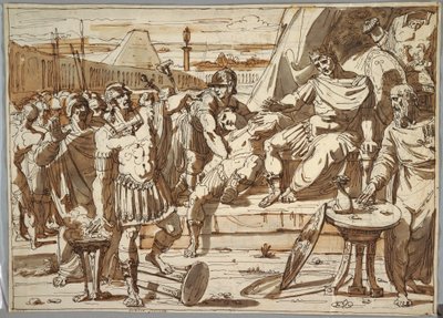 Piirustus, Caius Mucius Scaevola ja Porsena, 1800-1820. tekijältä Felice Giani