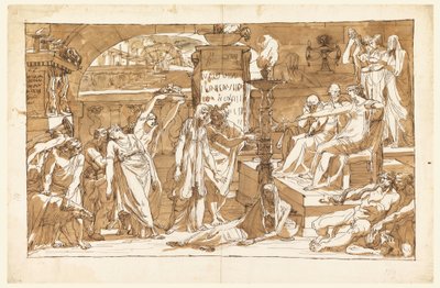 Piirros, Haades; Persefone manalassa (uhri Proserpiinalle), n. 1820. tekijältä Felice Giani