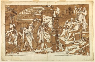 Piirros, Haades; Persefone manalassa (uhri Proserpiinalle), n. 1820. tekijältä Felice Giani