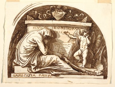 Piirustus, Leonida Spadan hautamuistomerkki, 1815 tekijältä Felice Giani