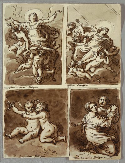 Lunette Pyhän Pietarin kanssa ja Pyhä Paavali Pyhän Matteuksen ja Profeetta Jesajan kanssa, Tutkimus Sebastiano del Piombon mukaan tekijältä Felice Giani