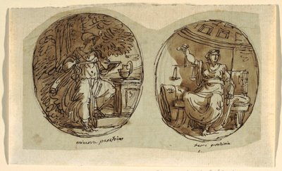 Minerva, Design for holvikatot, Sala dei Legislatori, Palazzo Conti-Sinibaldi, Faenza tekijältä Felice Giani