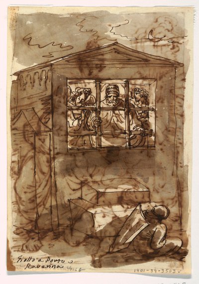 Luonnoslehti Folio, paavi Sixtus II ja diakoni tekijältä Felice Giani