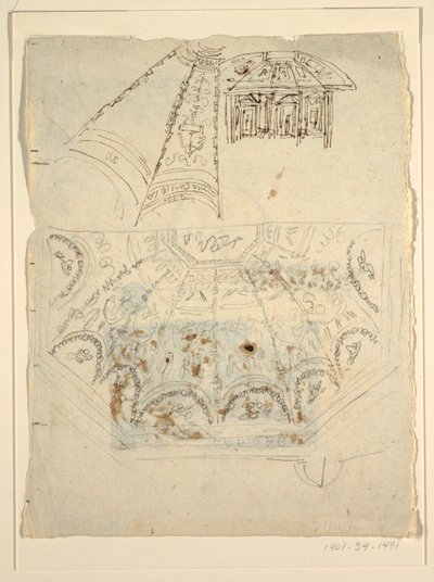 Tutkimus Apollo-huoneeseen, Palazzo Milzetti, Faenza tekijältä Felice Giani
