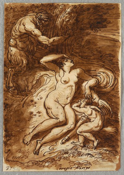 Venus ja Cupid ja Satyr, tutkimus Correggion jälkeen tekijältä Felice Giani