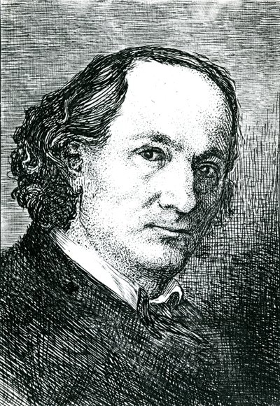 Charles Baudelaire (1821-67) (kaiverrus) (m/v kuva) tekijältä Felix (after) Bracquemond