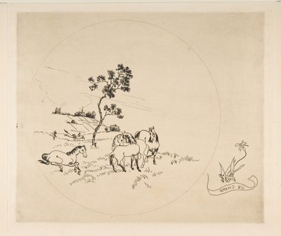 Koriste lautaselle: Pelto, 1870. tekijältä Felix Bracquemond