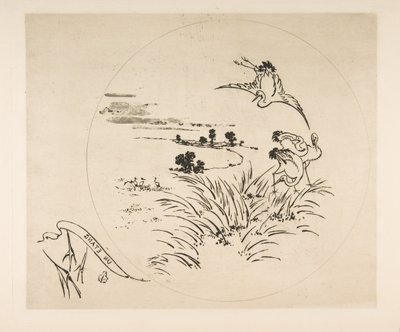 Koriste lautaselle: lampi, 1870. tekijältä Felix Bracquemond