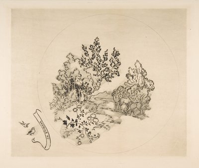 Koriste lautaselle: Puro, 1870. tekijältä Felix Bracquemond