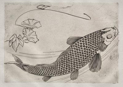 Illallinen (Rousseau-palvelu): Iso kala japanilaiseen tyyliin (nro 19) tekijältä Felix Bracquemond