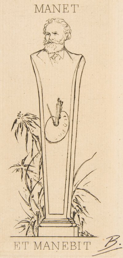 Manetin ex-libris, 1875. tekijältä Felix Bracquemond