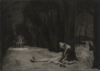 La Mort de Matamore (etsaus) tekijältä Felix Bracquemond