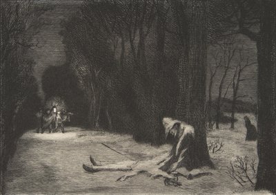 Matamoren kapteeni Fracassen kuolema, 1864. tekijältä Felix Bracquemond